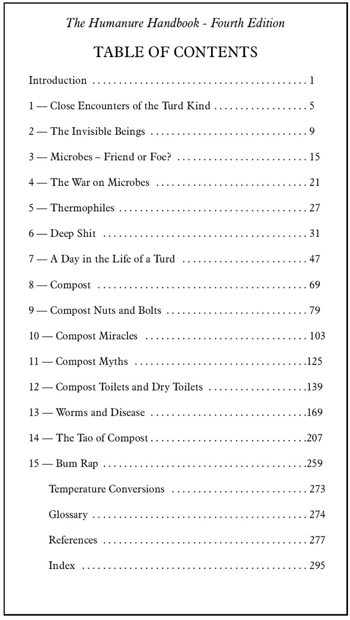 Humanure Handbook 4th Edition Table of Contents