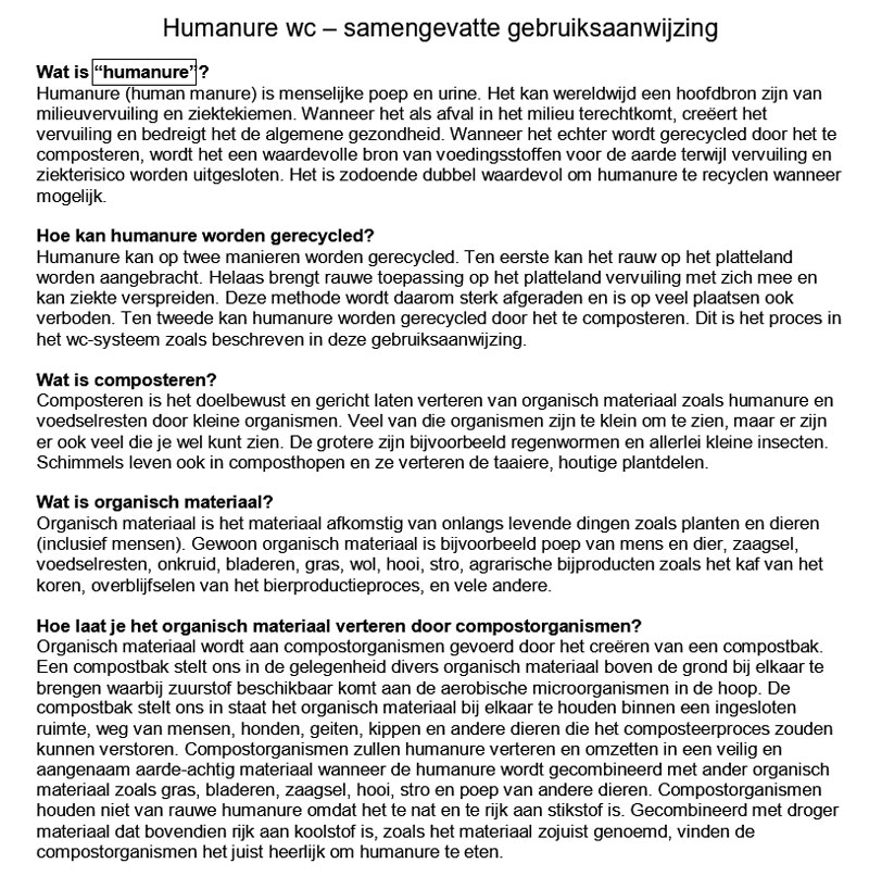 Condensed Humanure Manual in the Dutch Language