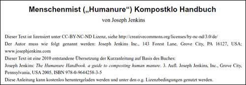 Humanure Manual in the German Language