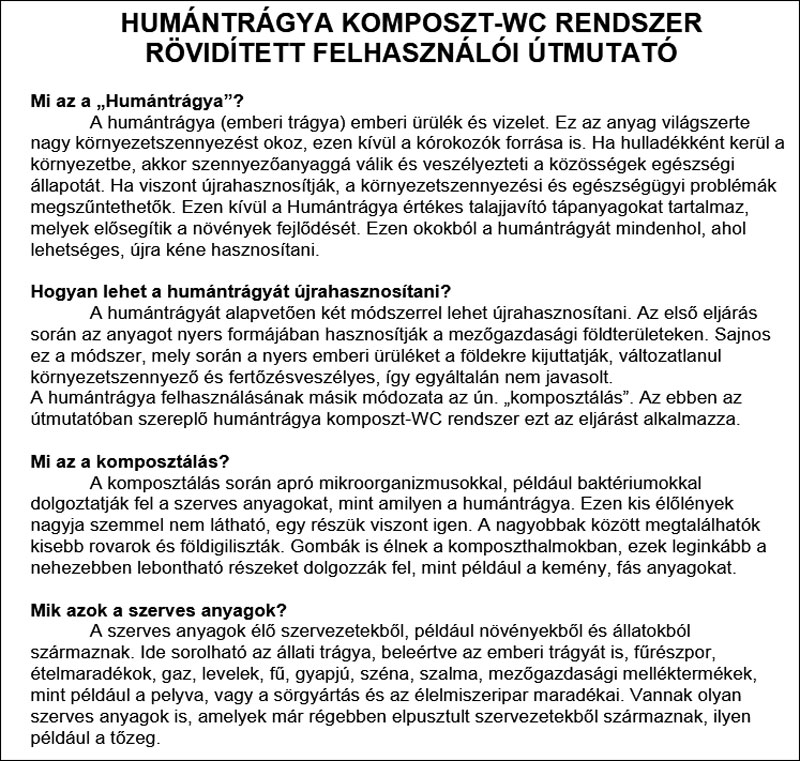 Hungarian Translation of Humanure Handbook Compost Toilet Manual