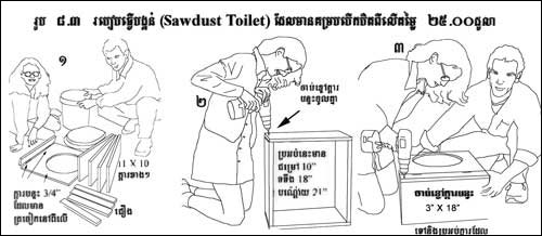 Khmer language humanure toilet building instructions