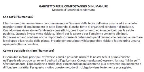 Humanure Handbook Manual in Italian Language
